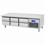 Mesón Base Refrigerado 6 Cajones. Full Inox 304. Compatibles Gn 1/1