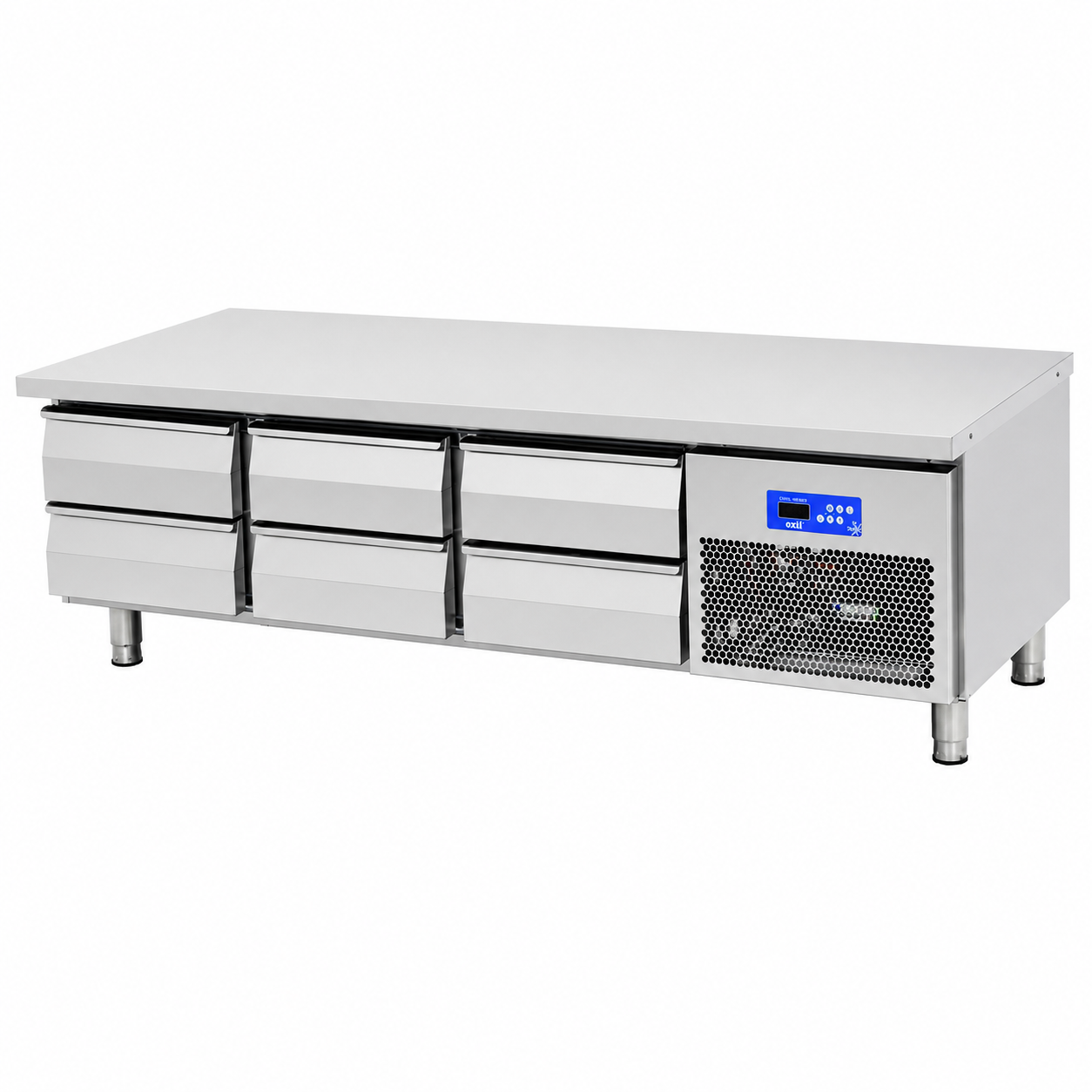 MR180BAC 26 - 750 Mesón Base Refrigerado 6 Cajones. Full Inox 304. Compatibles Gn 1/1 - Imagen 1
