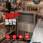 Máquina Italiana Fabricadora De Hielo 60kg/Día Bin 22kg - Full Inox. 304.