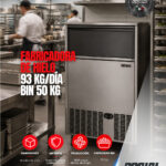 Máquina Italiana Fabricadora De Hielo 93kg/Día Bin 50kg - Full Inox. 304.