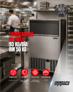 Máquina Italiana Fabricadora De Hielo 93kg/Día Bin 50kg - Full Inox. 304.