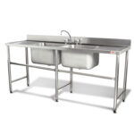 Lavadero 2 Tazas y 2 Secadores Acero Inox 304 -Línea Europea